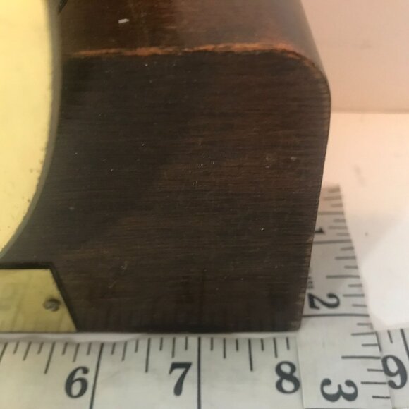 Vintage Seth Thomas Brass Ship Clock On Wood Base 8"W X 7"T With Key - Picture 8 of 8